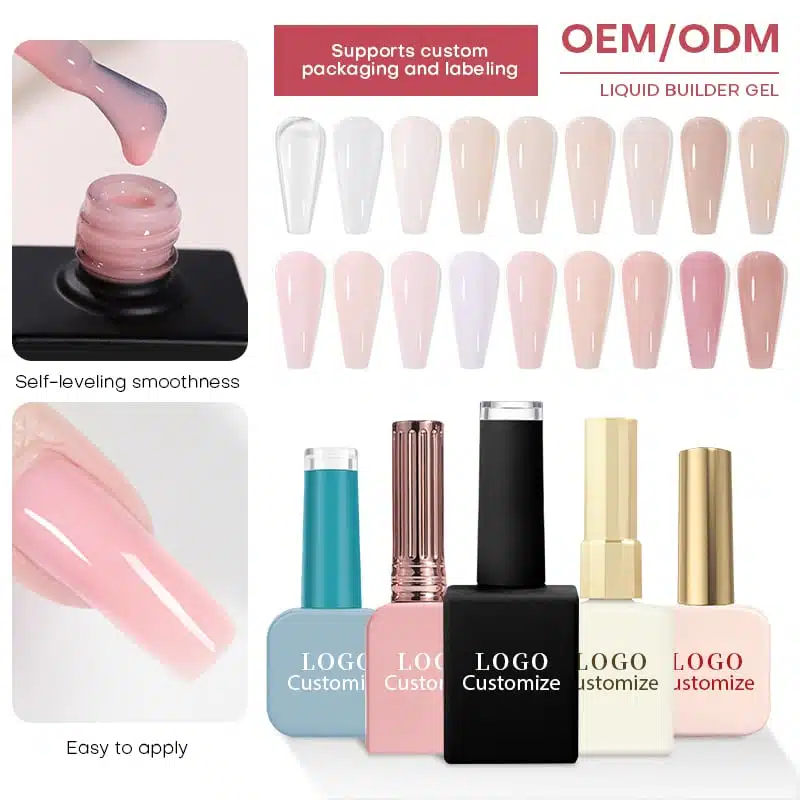 36-Color No Heat Nail Extension Gel in Bottle | Pain-Free Builder Gel