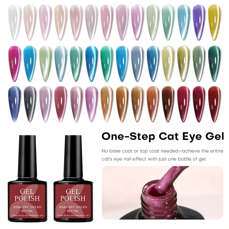 Custom One Step Cat Eye Gel Polish | OEM/ODM Private Label | High-Pigment Magnetic Formula